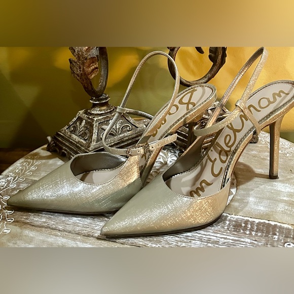 EUC Sam Edelman “Ayla” Champagne Patent Leather Pumps In Champagne Color Size 10 - Picture 10 of 16